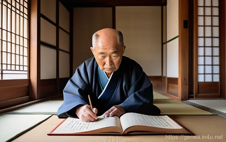 족보의 법적 효력 - **Prompt 1: The Wisdom of Generations, A Glimpse into the Past**
An elderly Korean grandfather, ...