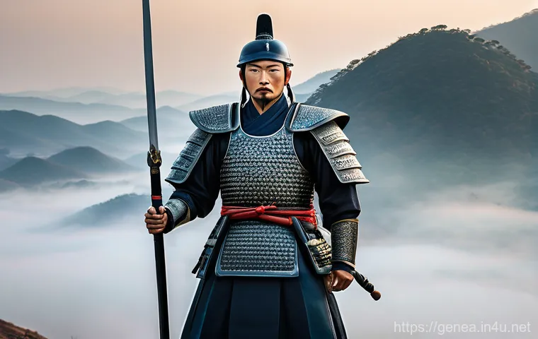 유명 인물의 족보 - A refined, elderly Joseon Dynasty literati, Kang Se-hwang, with a dignified expression, seated on a ...